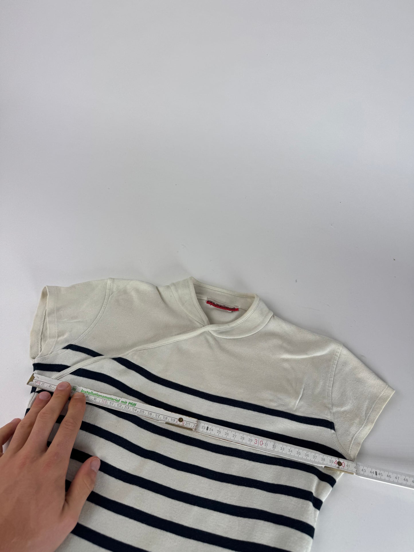 Vintage Jean Paul Gaultier Top white Navy Striped 38/M