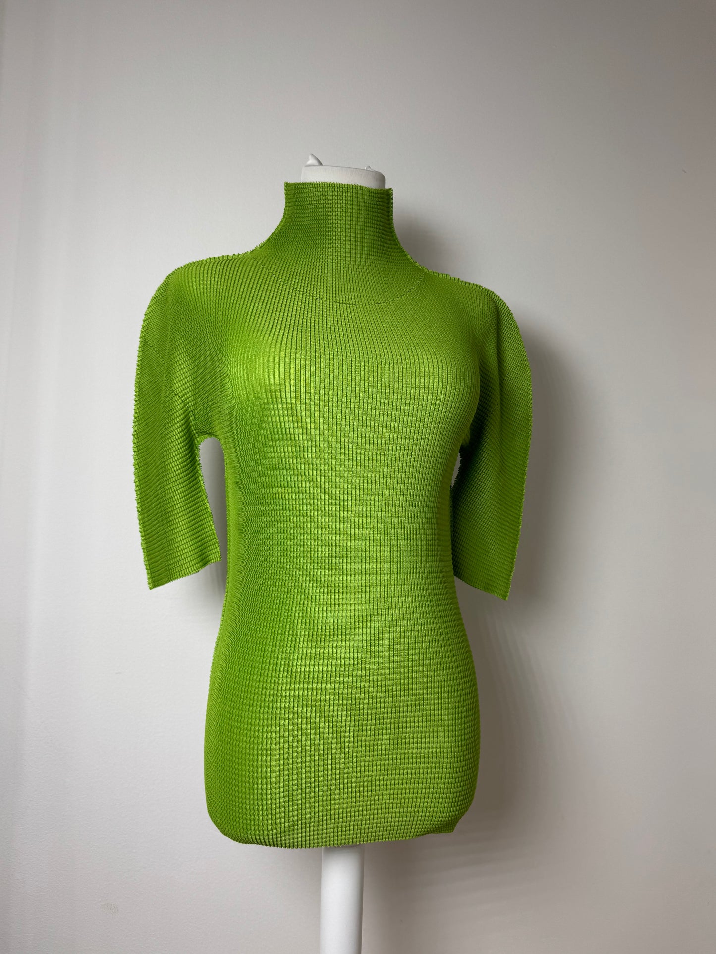 Vintage Issey Miyake Pleated Turtleneck Sweater 38/M Green