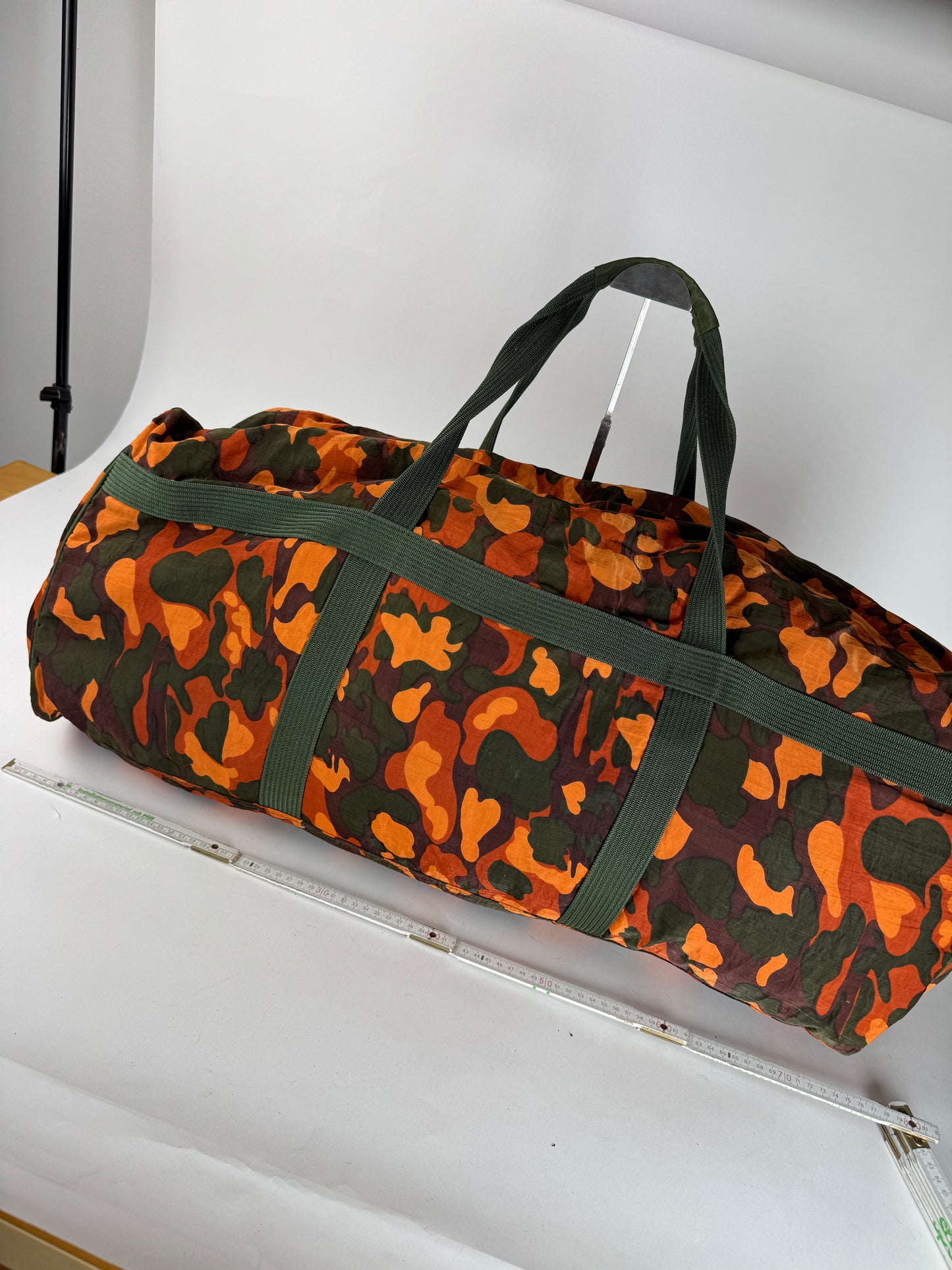 Vintage Jean Paul Gaultier Canvas Duffel Bag Orange / Dark Green
