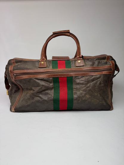 Vintage Gucci Duffel Bag / Travel Bag Monogram Brown