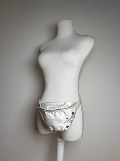 Vintage Courreges Paris Crossbody / Bum Bag Silver white