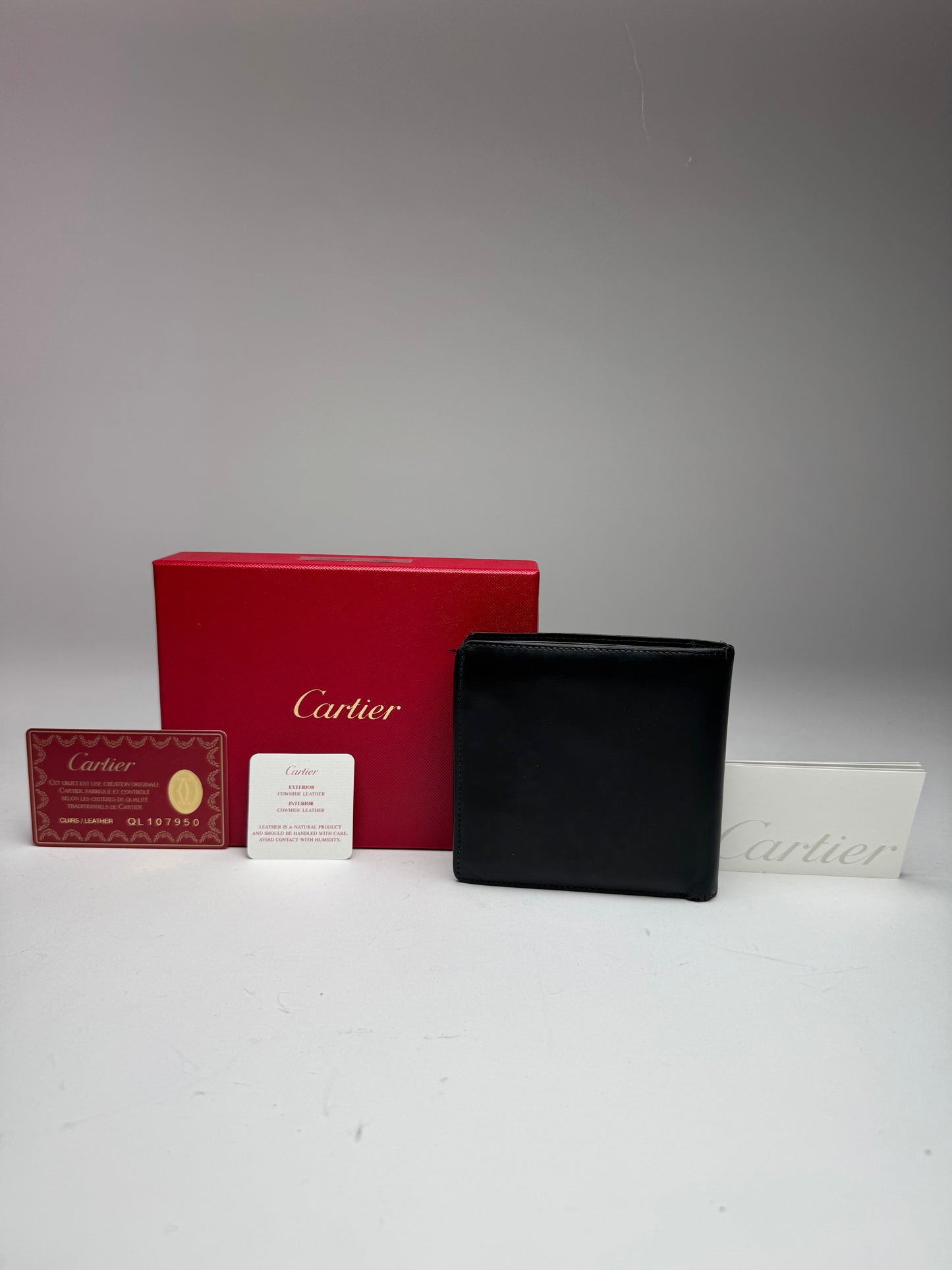 Vintage Cartier Flap Leather Wallet Black