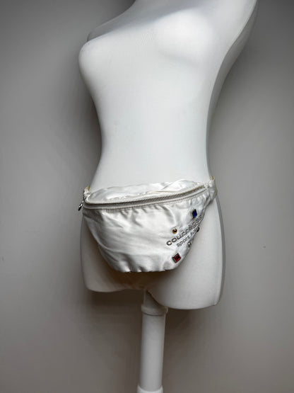 Vintage Courreges Paris Crossbody / Bum Bag Silver white