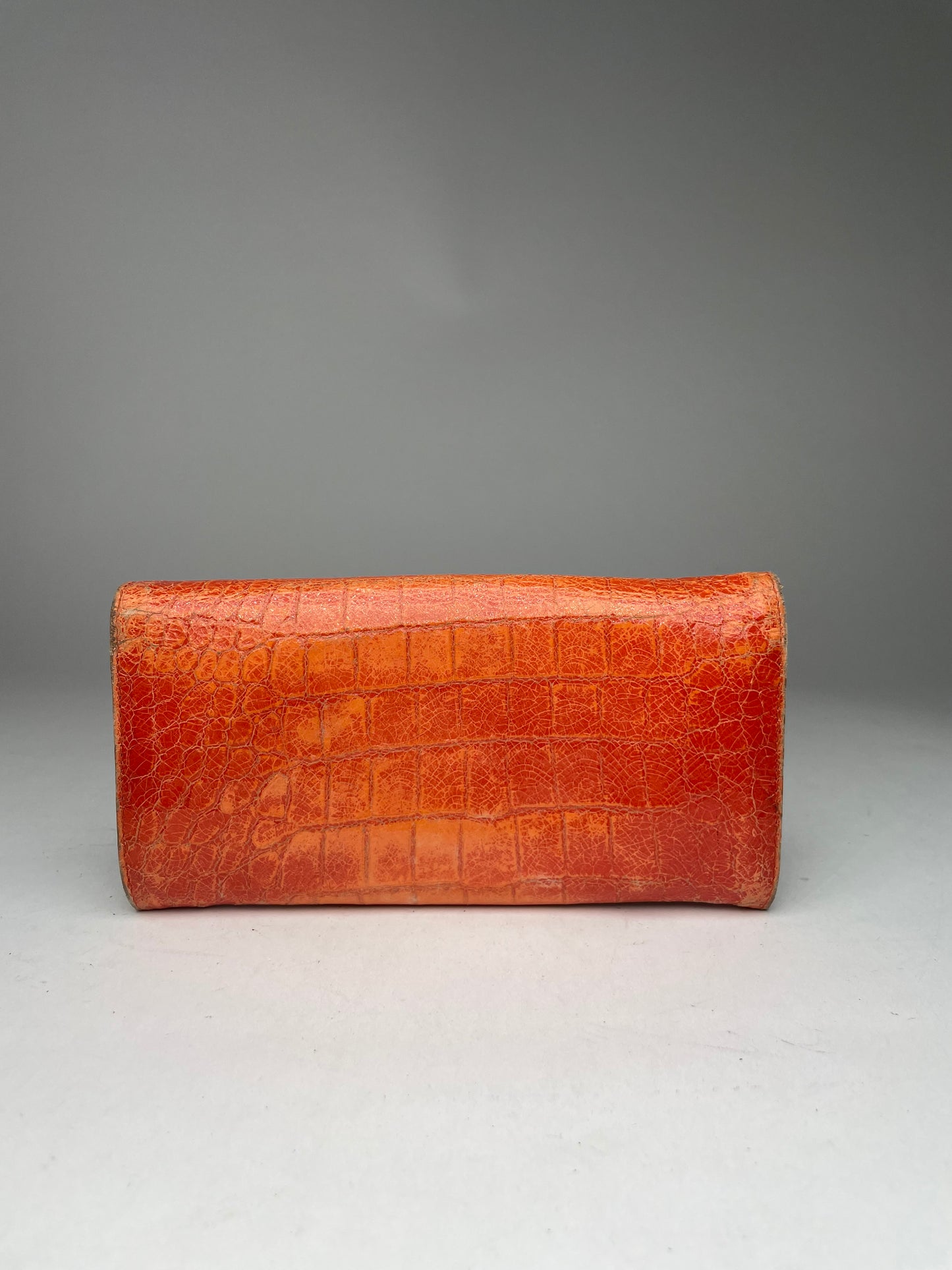 Portefeuille vintage en cuir Miu Miu orange