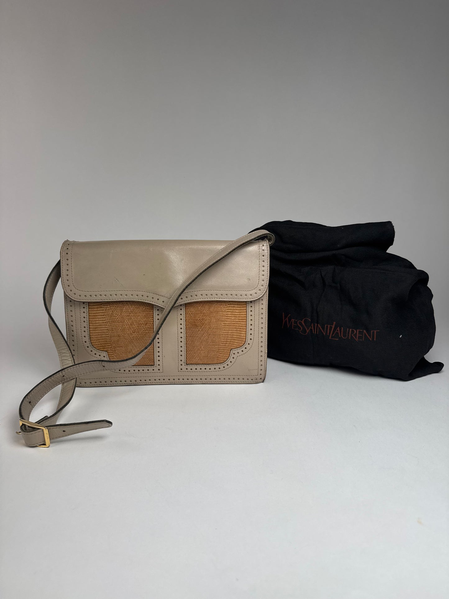 Vintage Yves Saint Laurent 2 Way Leather Bag Y Satchel