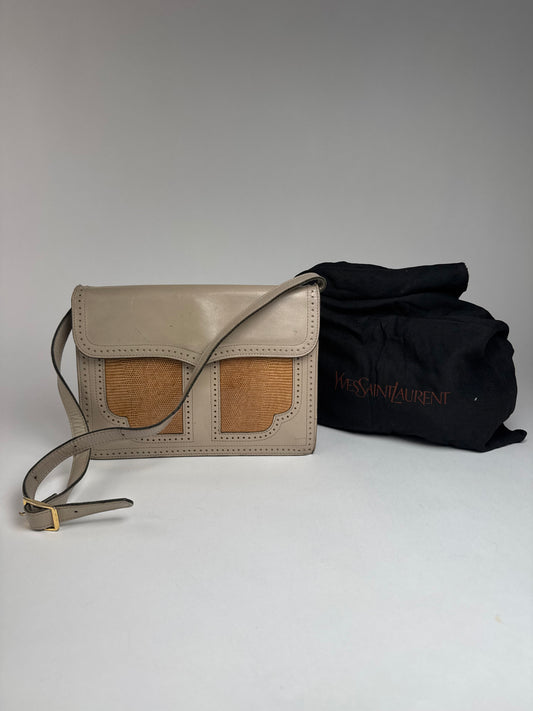 Vintage Yves Saint Laurent 2 Way Leather Bag Y Satchel