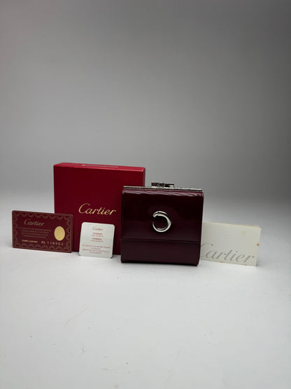 Vintage Cartier Patent Leather Wallet burgundy