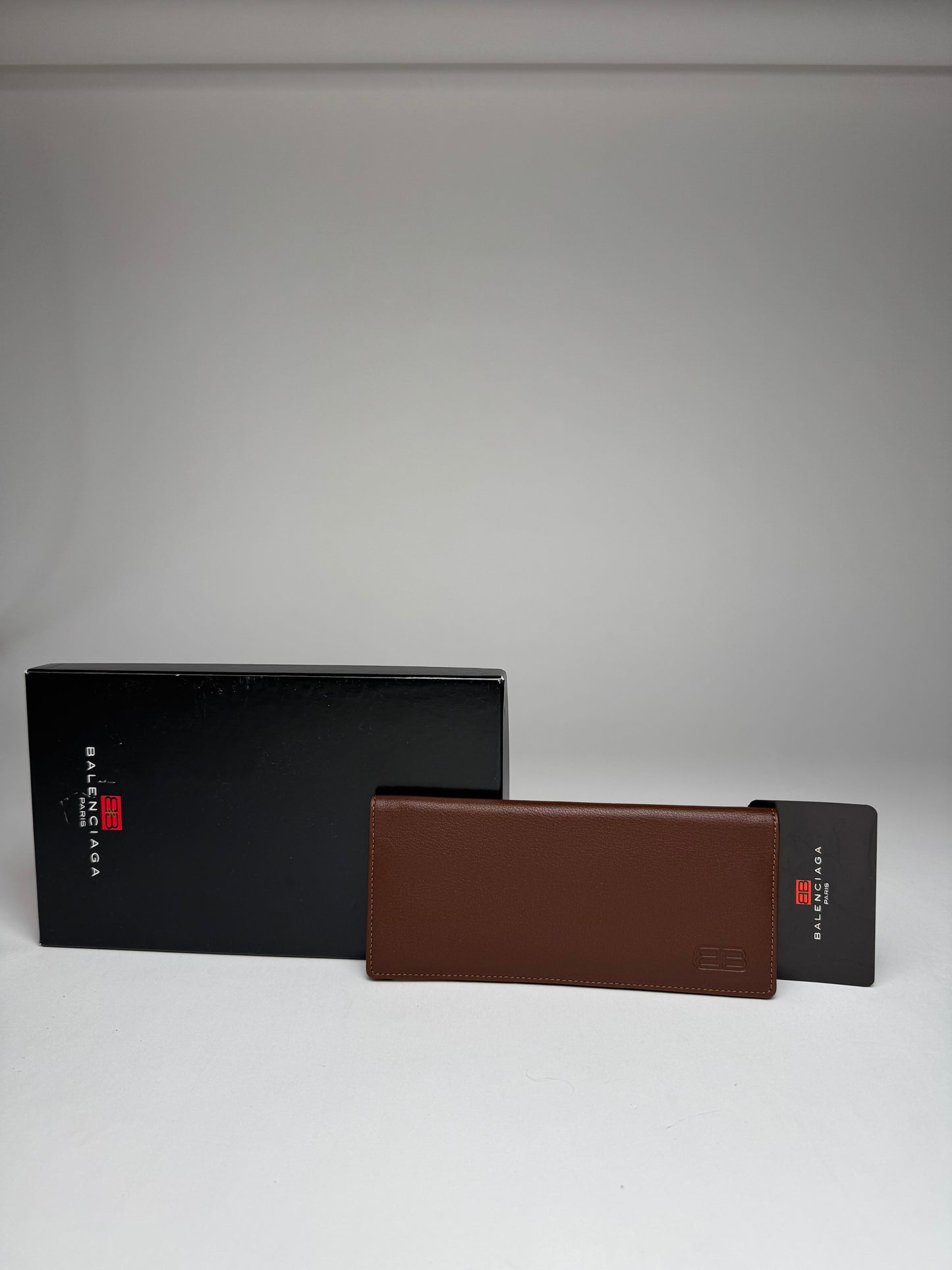 Vintage Balenciaga Leather Card Holder / ID Holder Brown New
