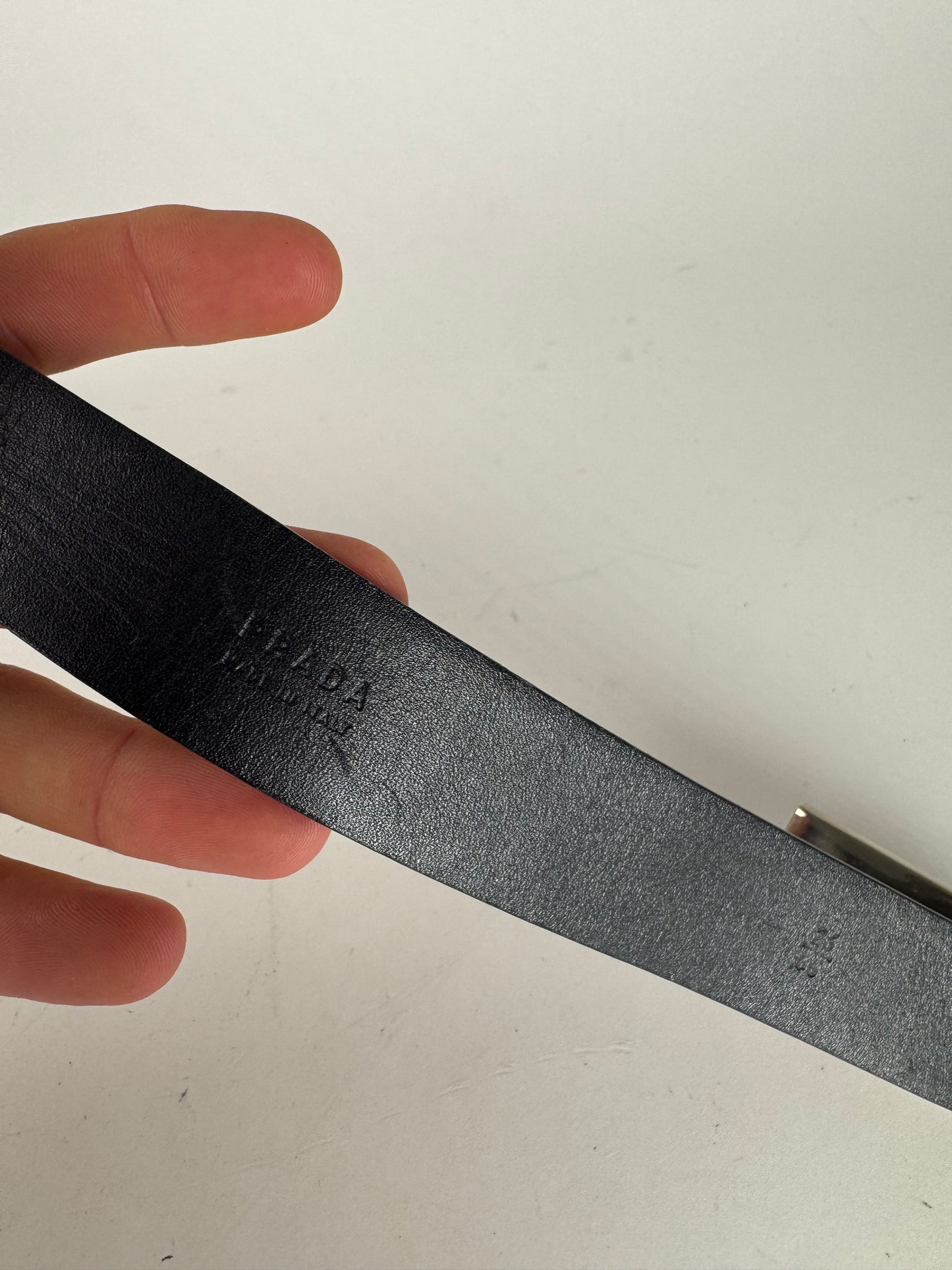 Vintage Prada Leather Belt Black