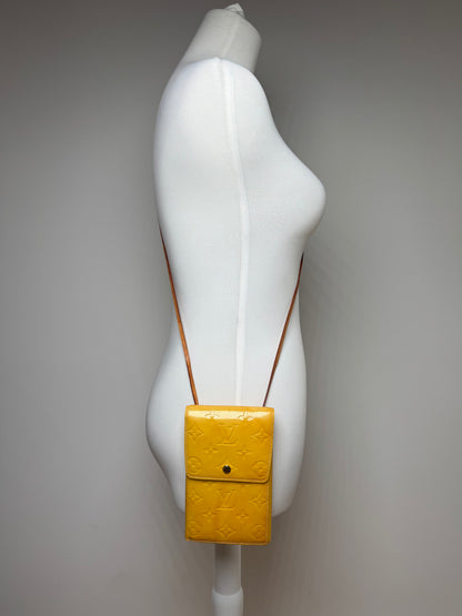 Vintage Louis Vuitton Vernis Leather Messenger Bag Yellow