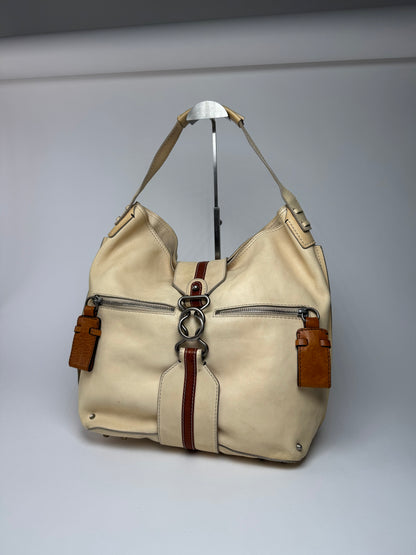 Vintage Chloe Leather Bag Beige brown