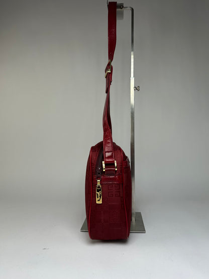 Vintage Givenchy 4G Logo Flap Crossbody Bag Late 1990s Red