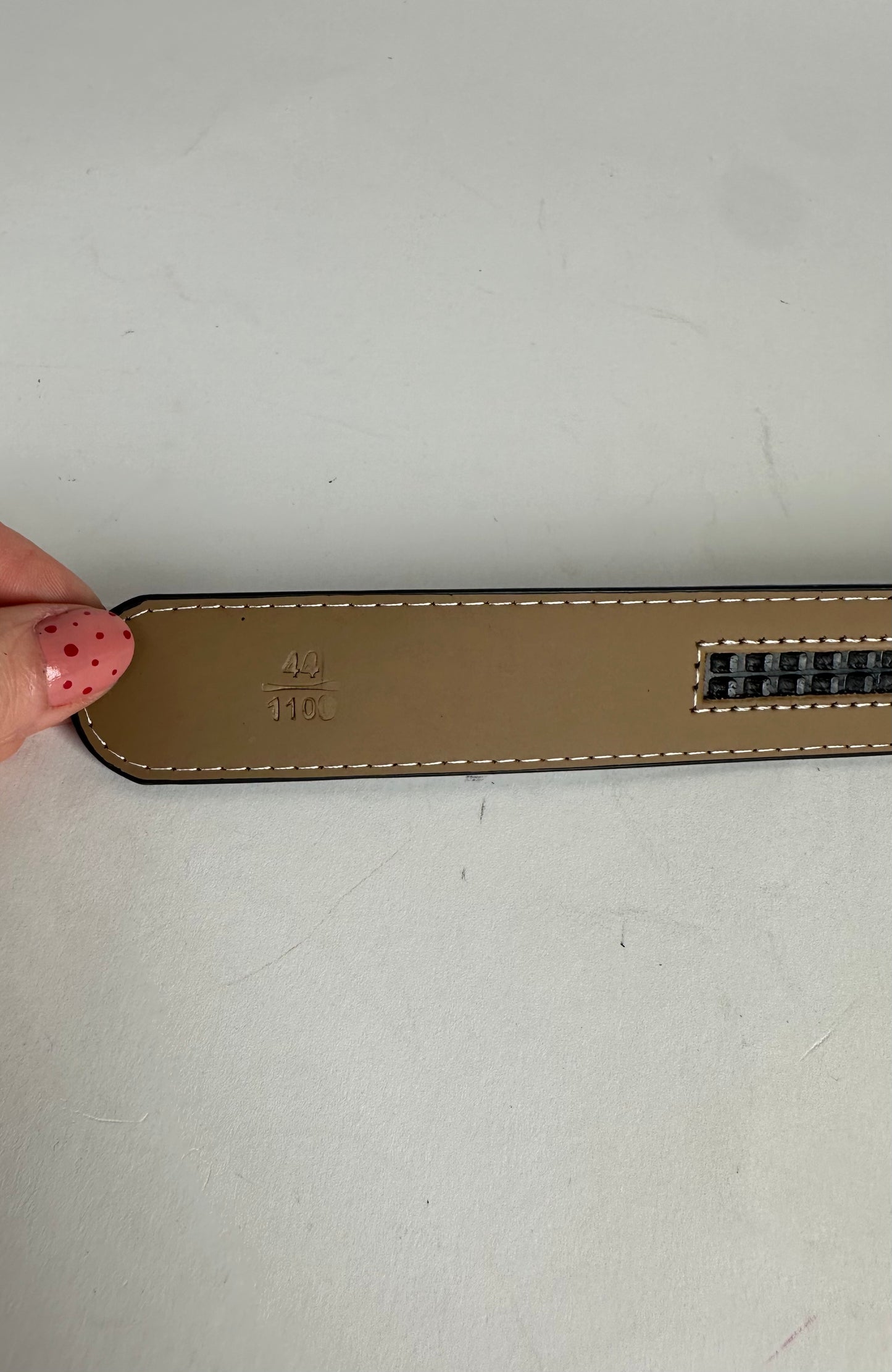 Vintage Lanvin Snake Emblossed Leather Belt Black