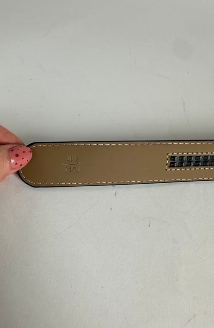 Vintage Lanvin Snake Emblossed Leather Belt Black