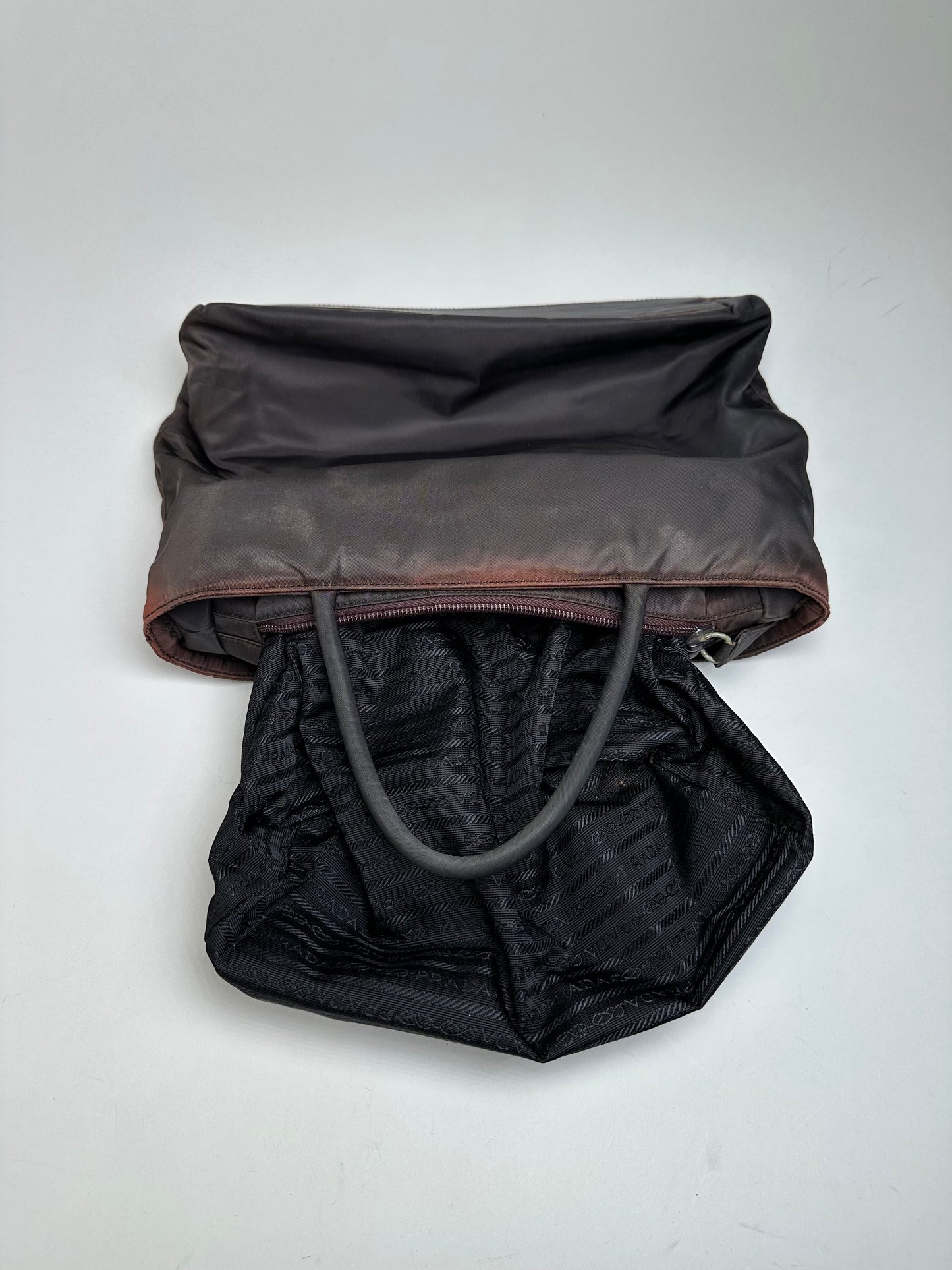 Vintage Prada Nylon Tote Bag Black