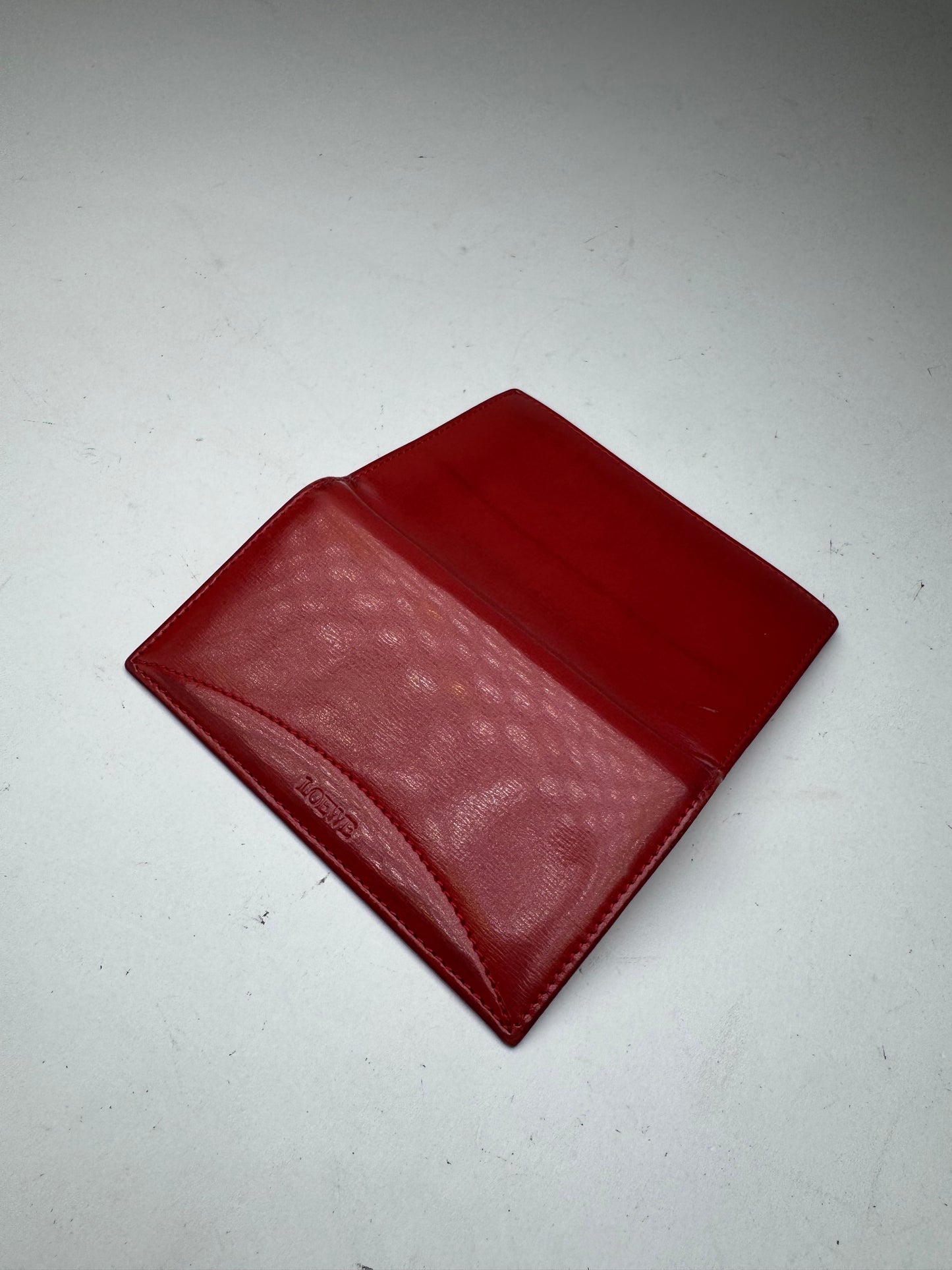 Vintage Loewe Madrid Patent Leather Card Holder red