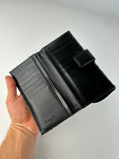 Vintage Dior Oblique Canvas Wallet Black Beige