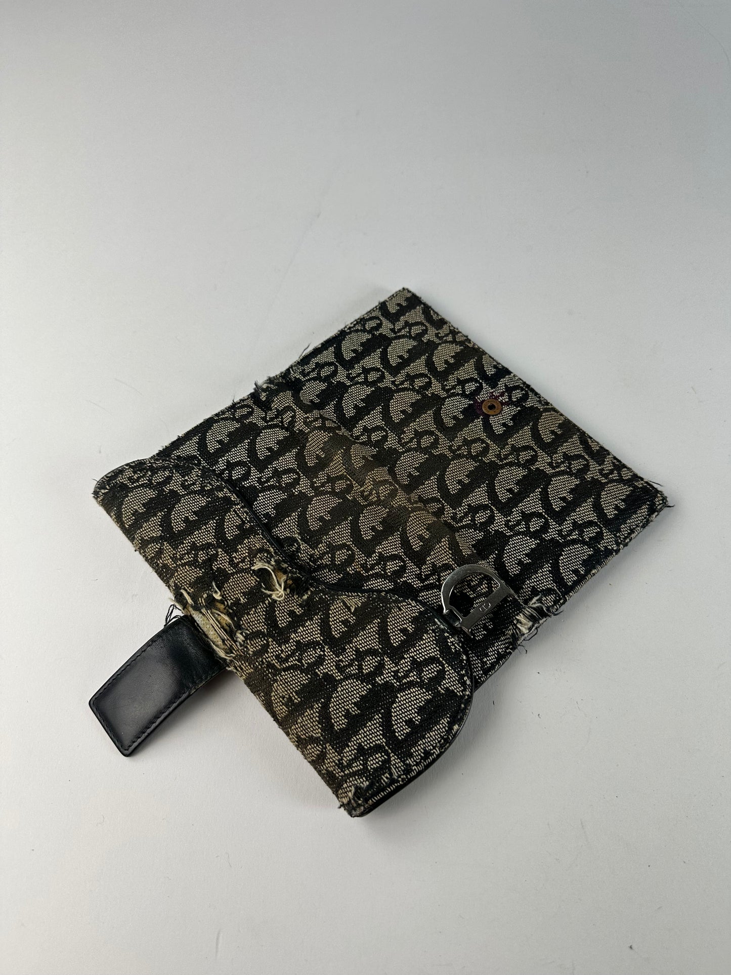 Vintage Dior Oblique Canvas Wallet Black Beige