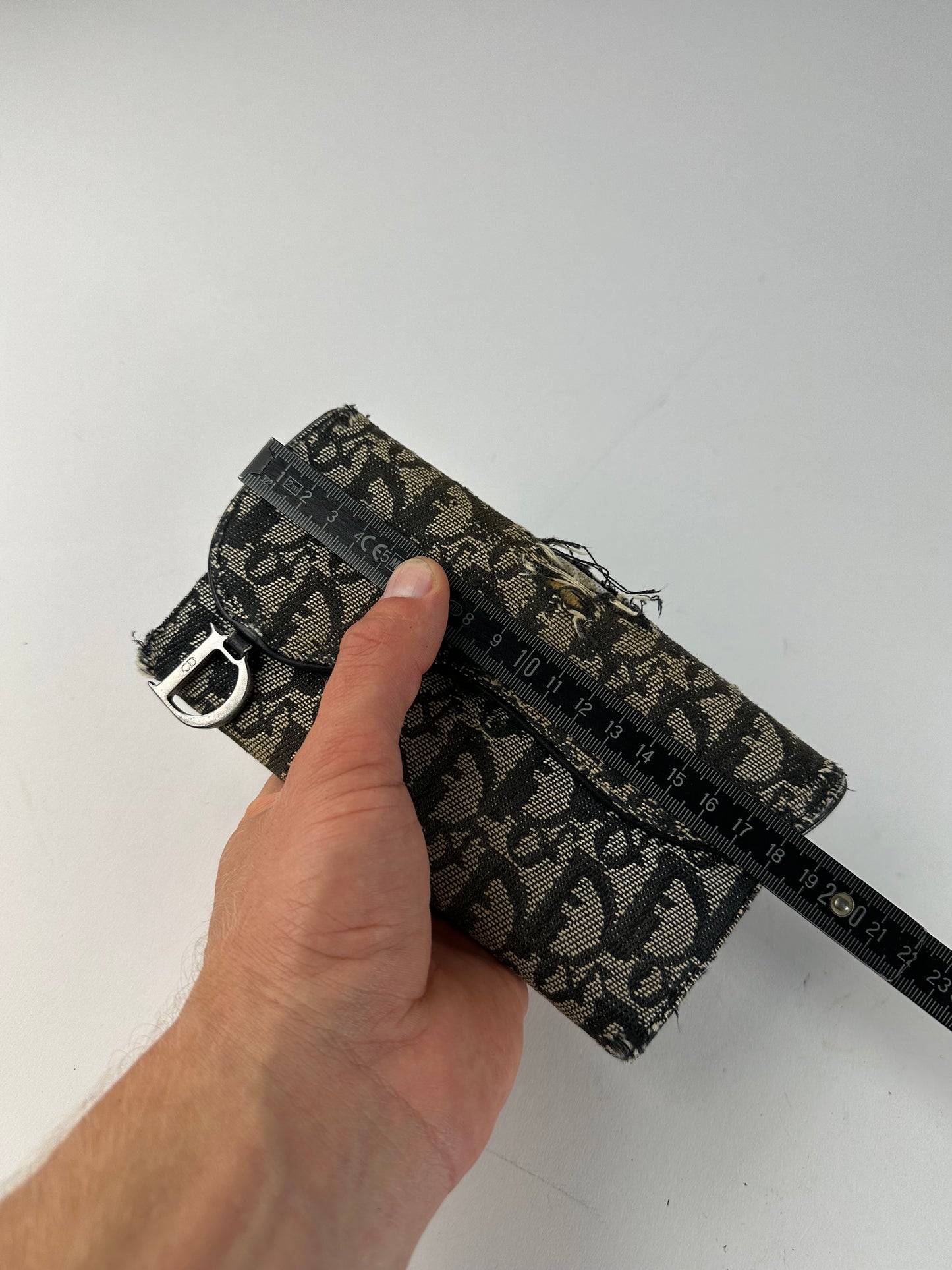 Vintage Dior Oblique Canvas Wallet Black Beige