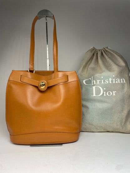 Vintage Dior Leather Handbag Camel