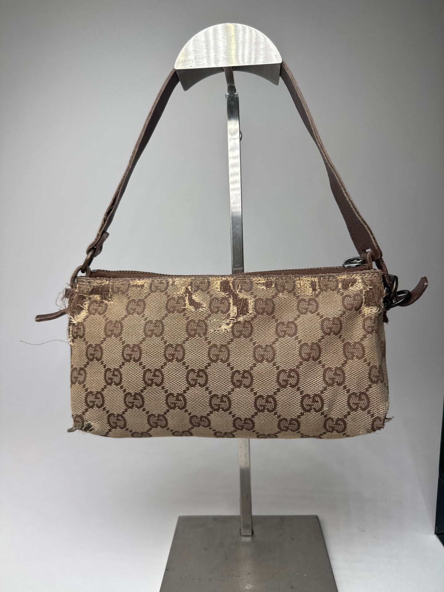 Vintage Gucci Monogram Mini Bag Beige Brown