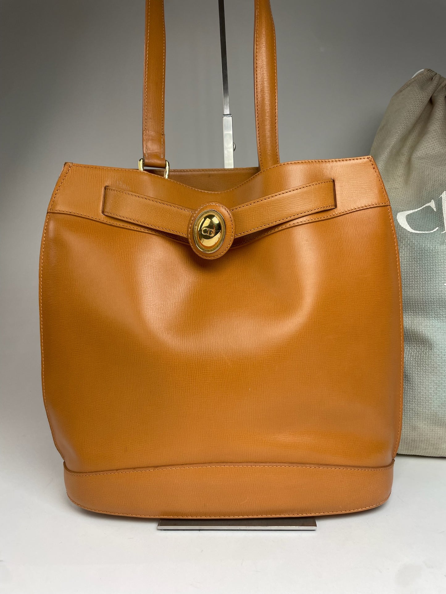 Vintage Dior Leather Handbag Camel