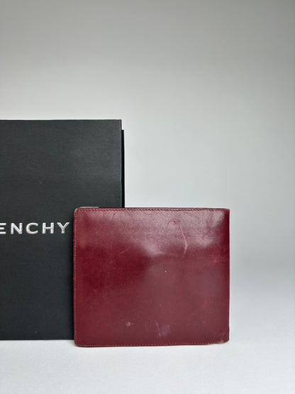 Vintage Givenchy Flapable Leather Wallet Burgundy