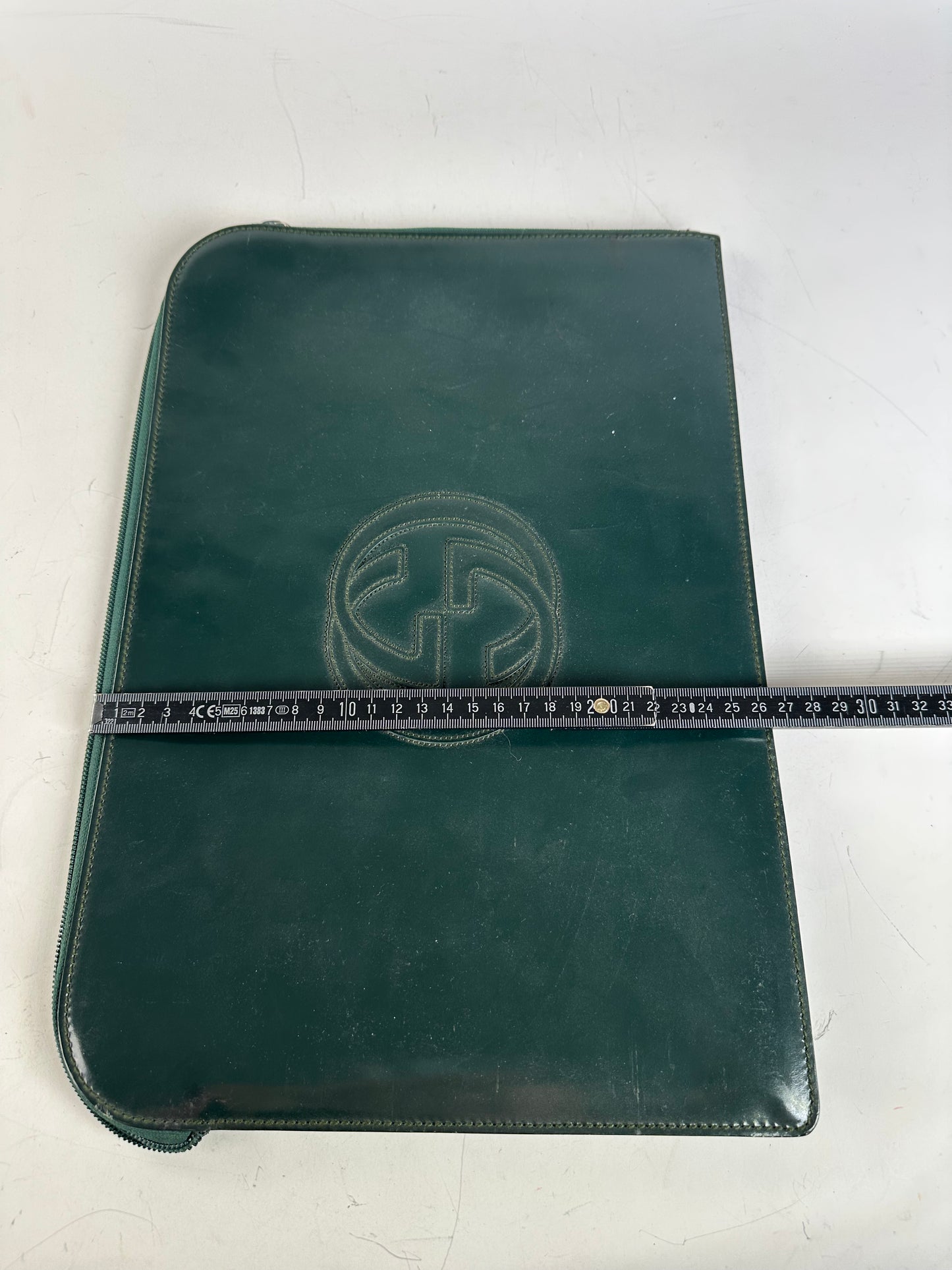Vintage Gucci Leather Laptop Case Dark Green