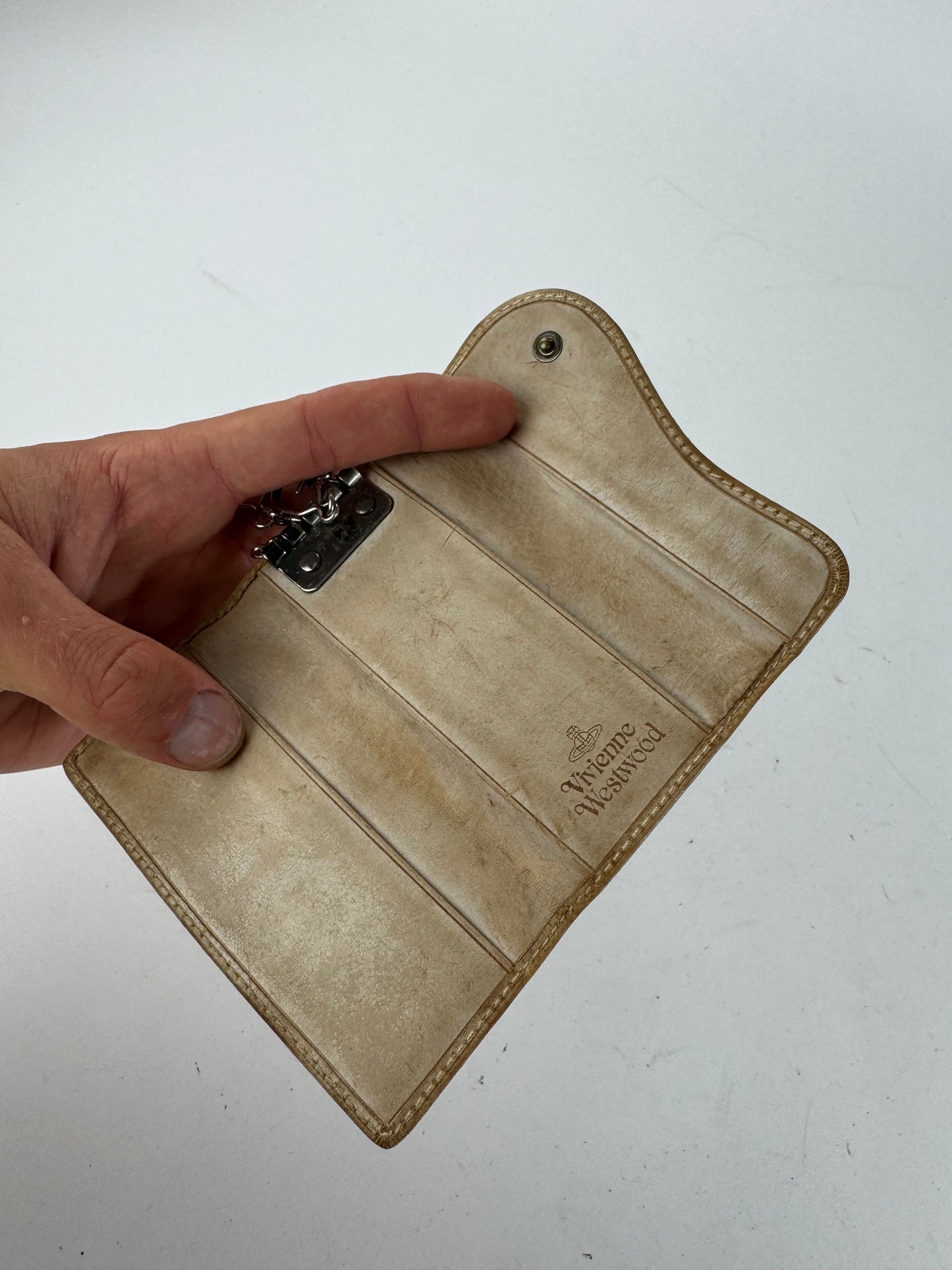 Vintage Vivienne Westwood Leather Key Holder beige