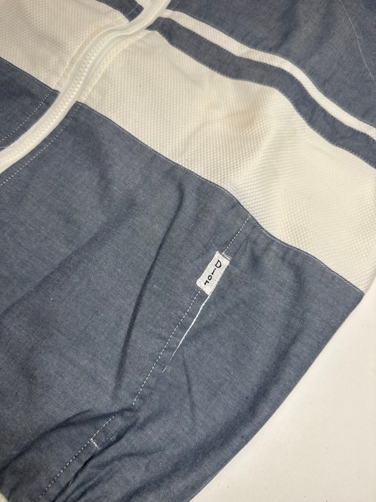 Vintage Dior Mens Short - Sleeve Jacket Blue White L