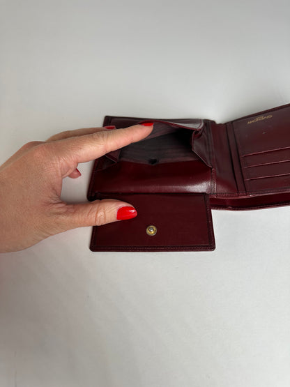 Vintage Givenchy Flapable Leather Wallet Burgundy