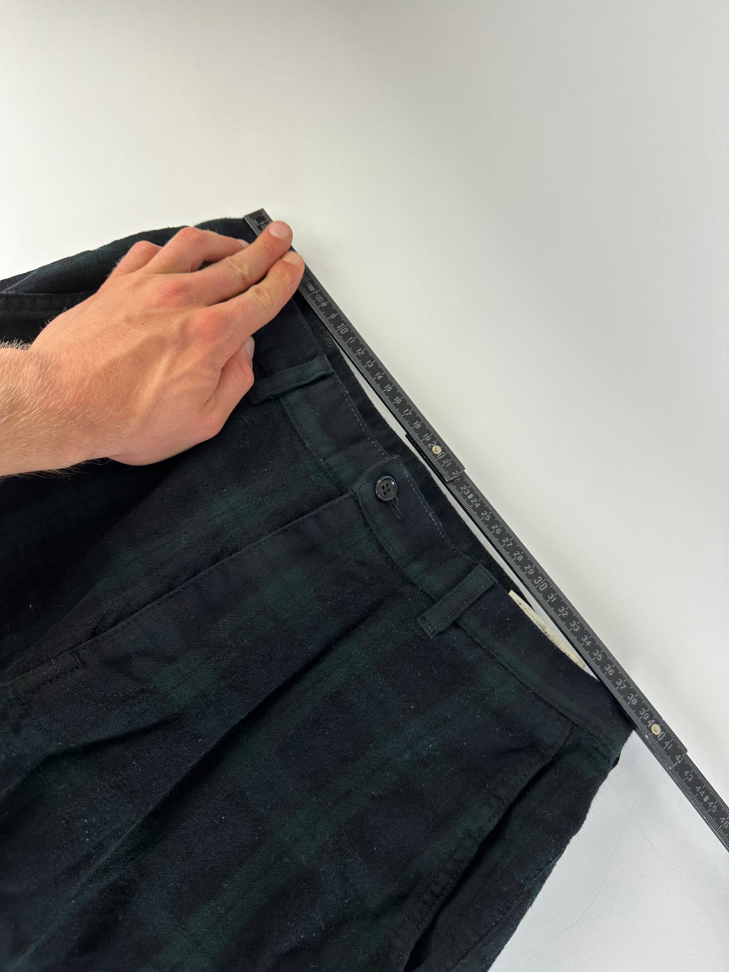 Vintage Comme des Garçons Wool Trousers Black Dark Green