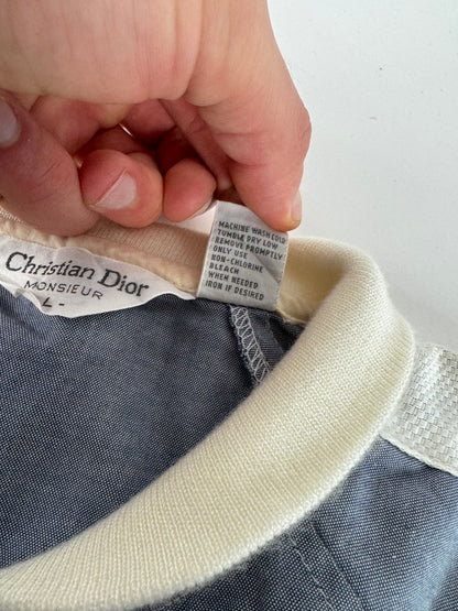Vintage Dior Mens Short - Sleeve Jacket Blue White L