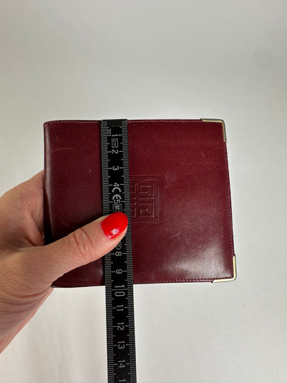 Vintage Givenchy Flapable Leather Wallet Burgundy