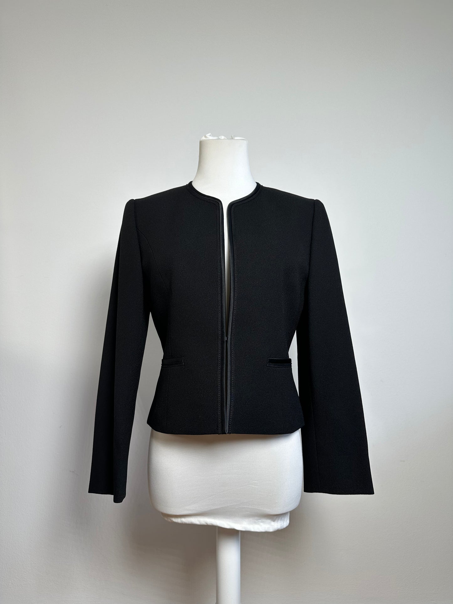 Vintage Givenchy Wool Blazer Short Coat Black M
