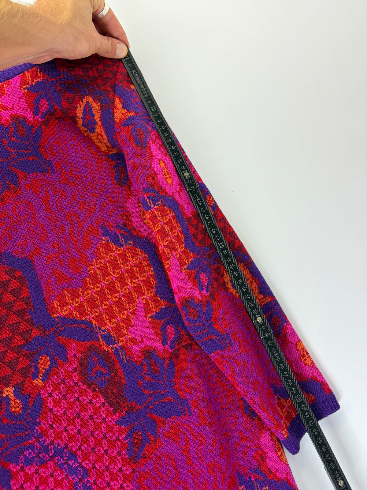 Vintage Yves Saint Laurent Wool Knit Dress Fuchsia Orange M