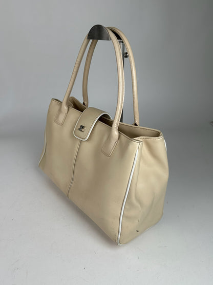 Vintage Courreges Leather Bag Beige