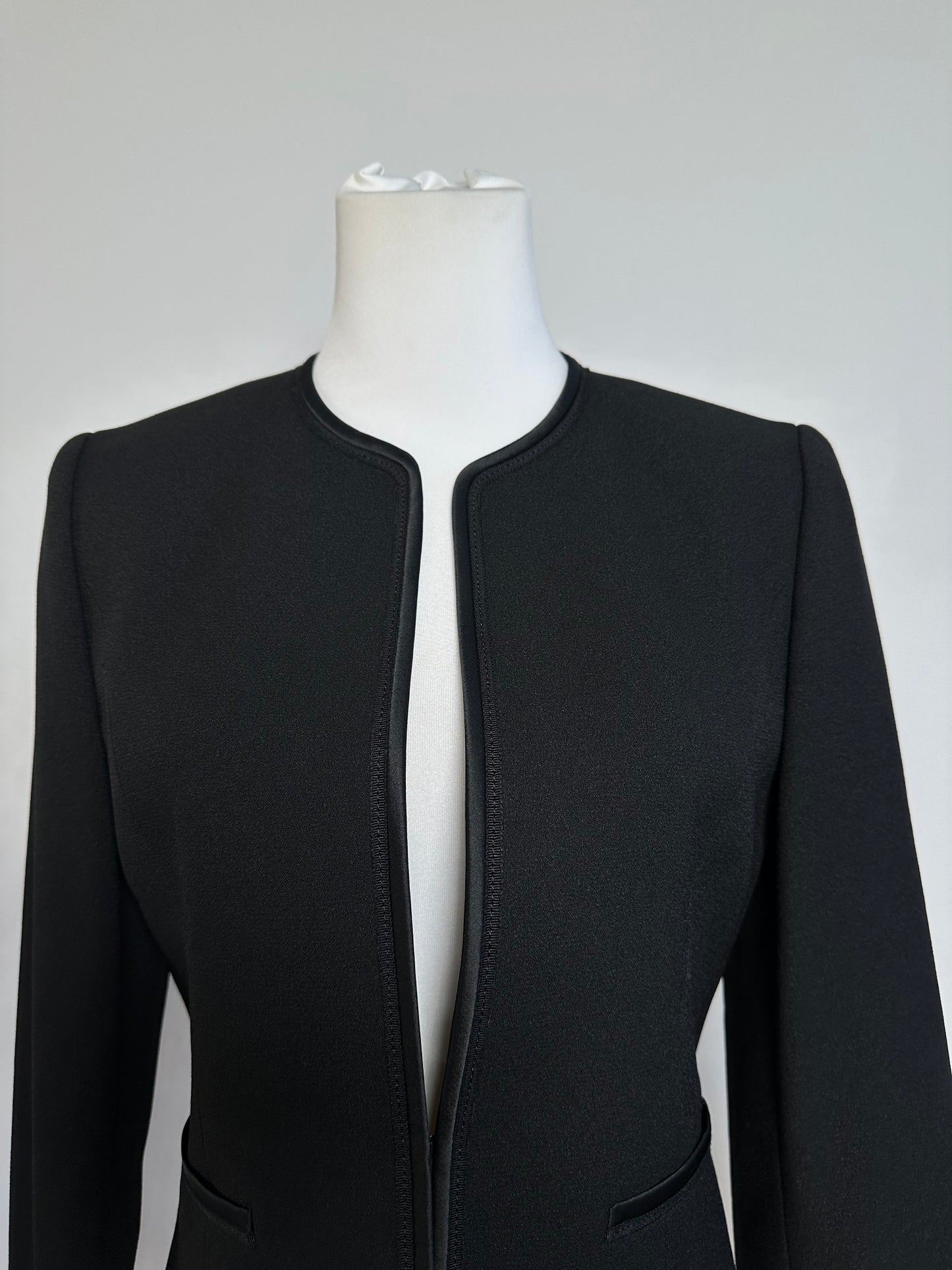 Vintage Givenchy Wool Blazer Short Coat Black M