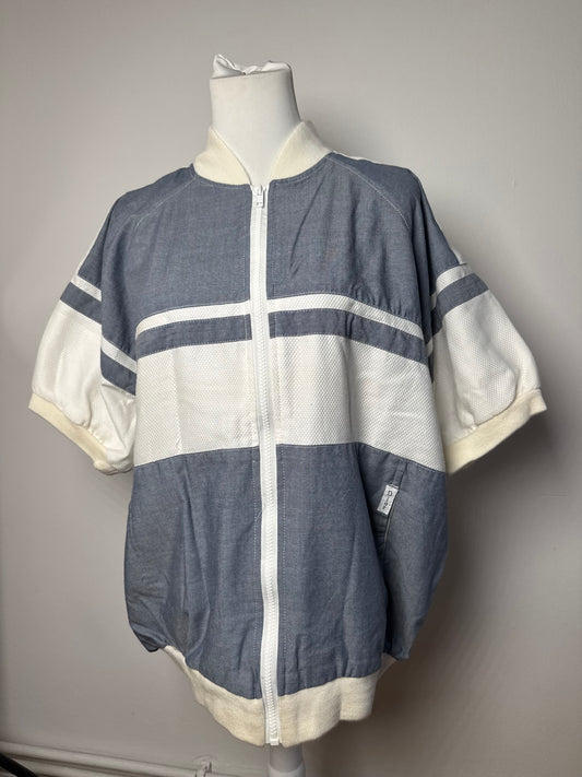 Vintage Dior Mens Short - Sleeve Jacket Blue White L