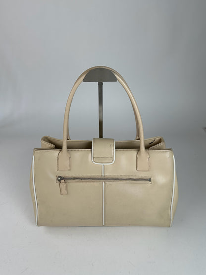 Vintage Courreges Leather Bag Beige