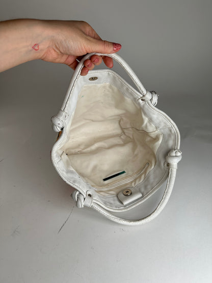 Vintage Emilio Pucci Wool Leather Handbag Turquoise Orange Red