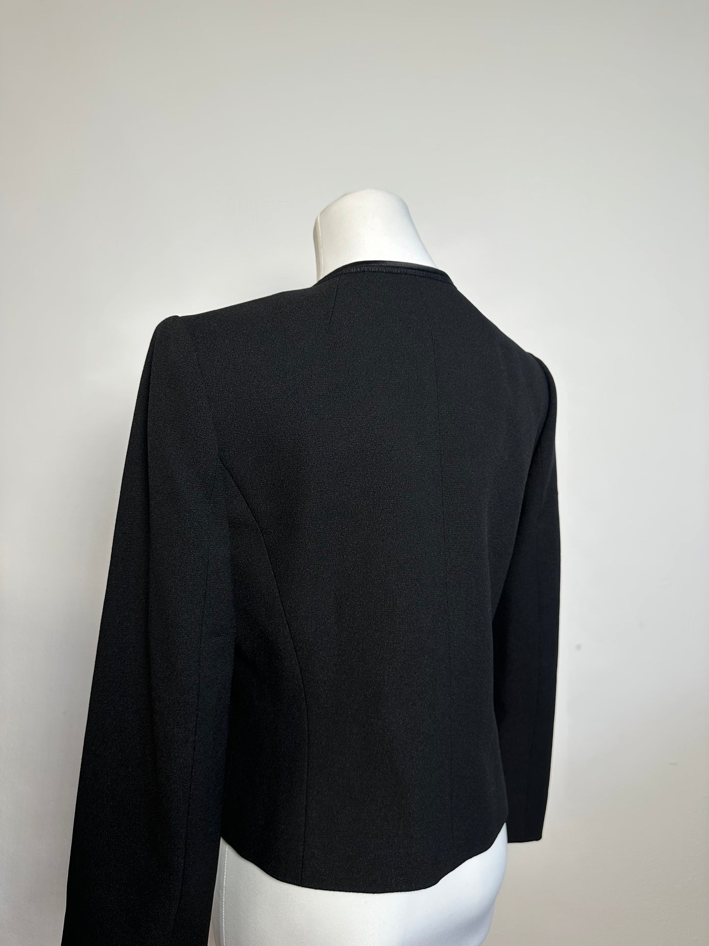 Vintage Givenchy Wool Blazer Short Coat Black M