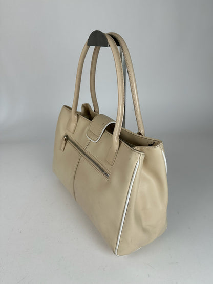 Vintage Courreges Leather Bag Beige
