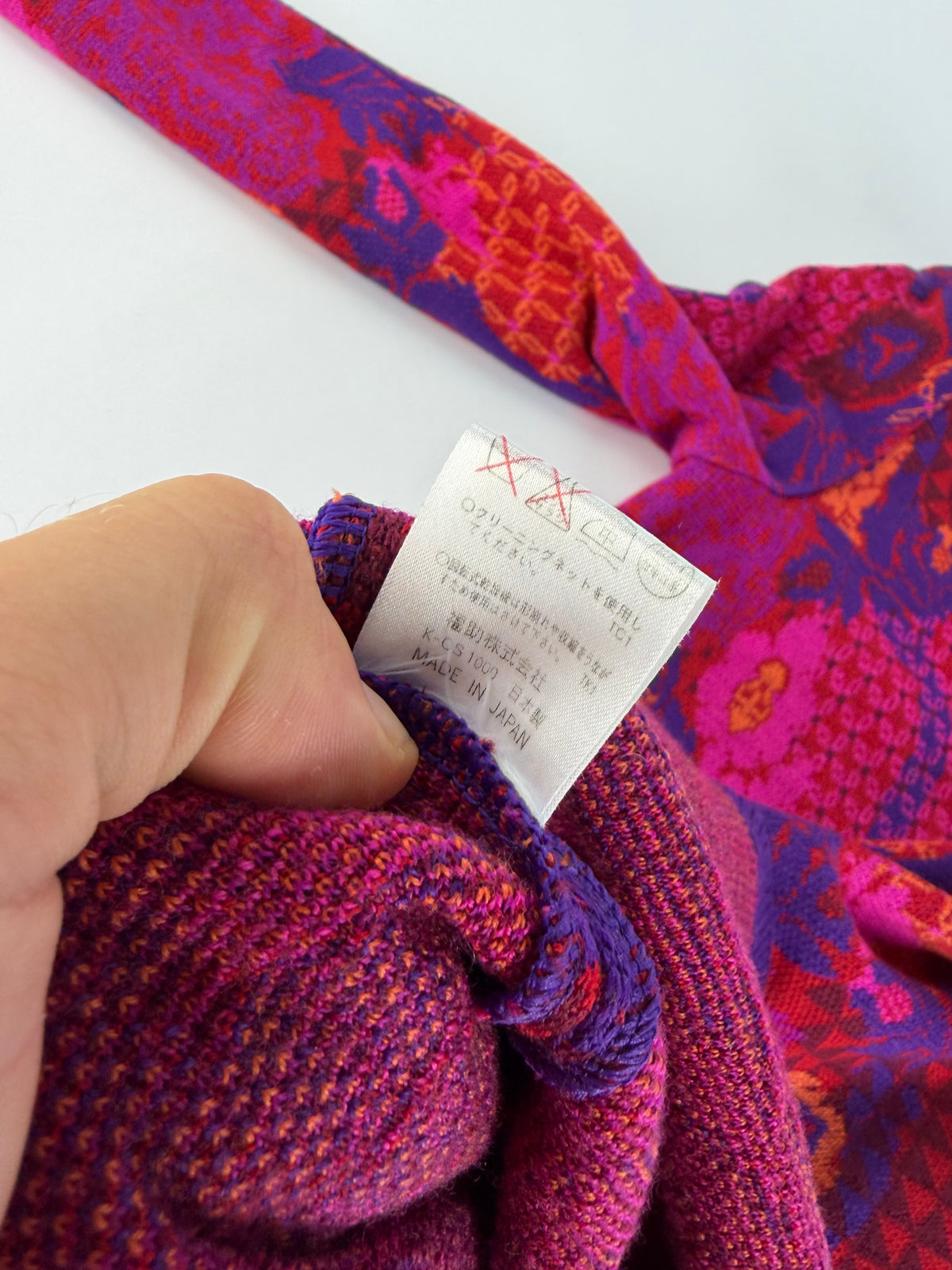Vintage Yves Saint Laurent Wool Knit Dress Fuchsia Orange M