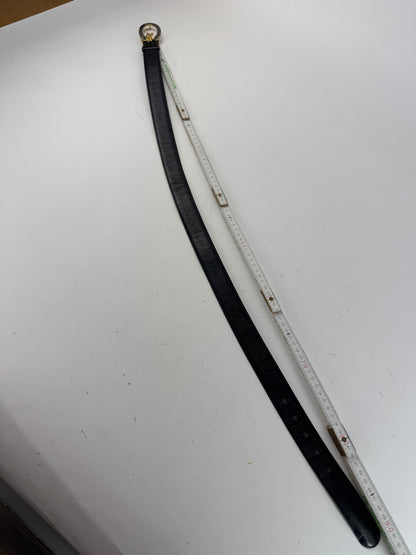 Vintage Celine Paris Carriage Logo Leather belt black