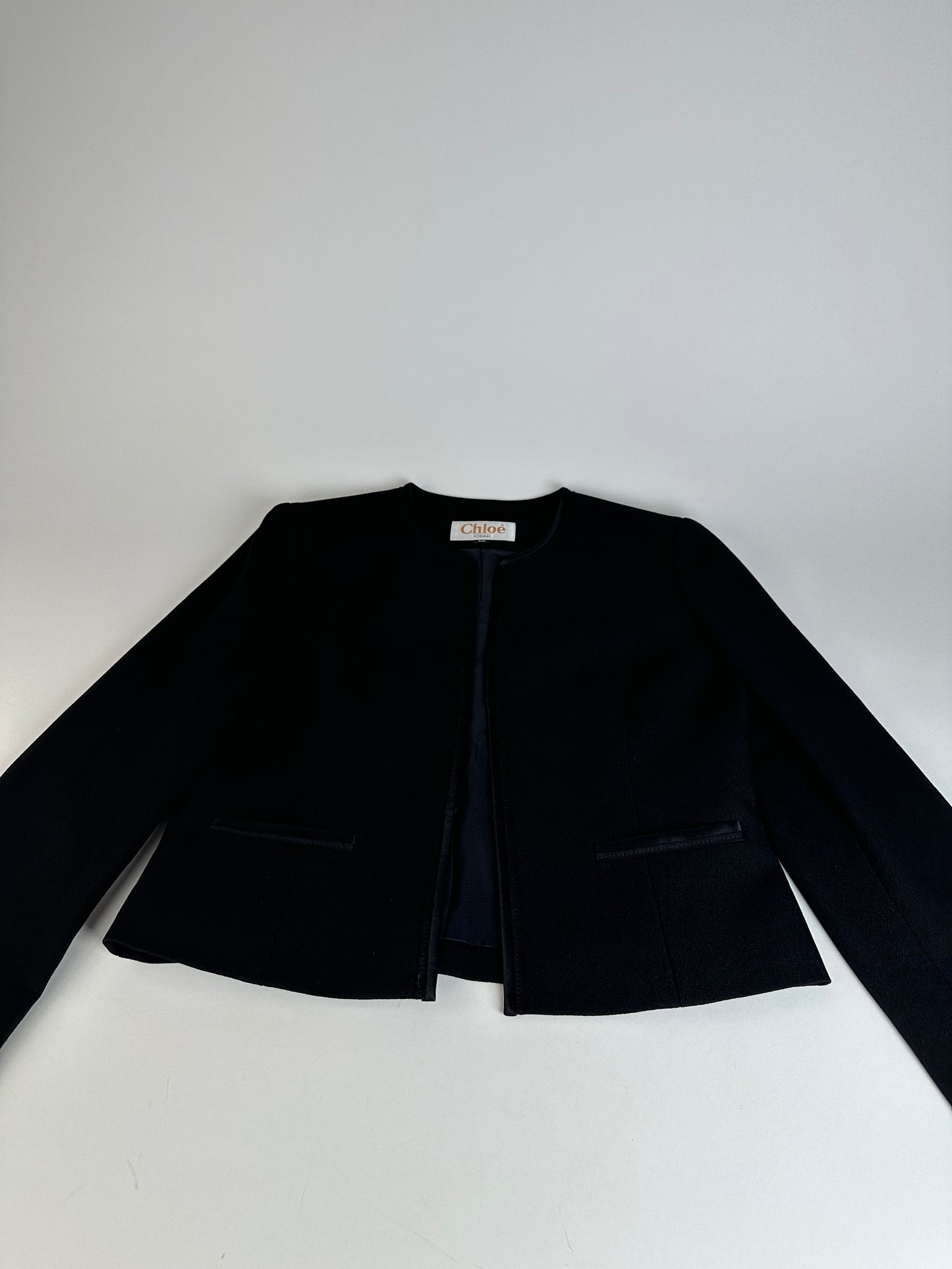 Vintage Givenchy Wool Blazer Short Coat Black M