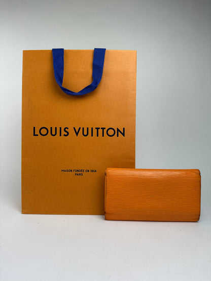 Vintage Louis Vuitton Epi Leather Bifold Wallet Late 1990s Orange