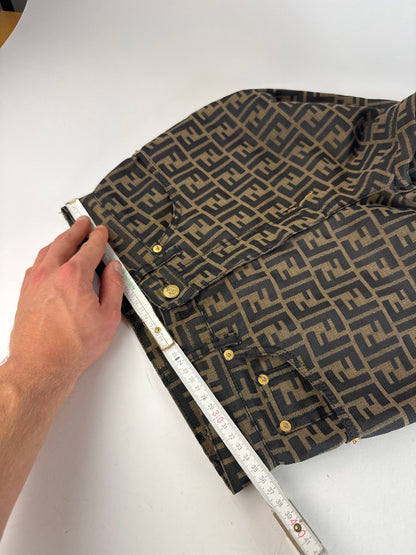 Vintage Fendi FF Monogram Pants Brown EU37