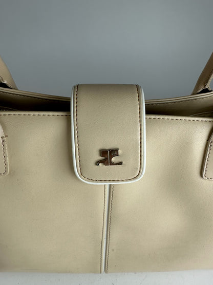 Vintage Courreges Leather Bag Beige