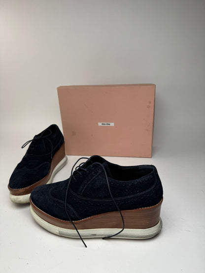 Vintage Miu Miu Suede Sneaker Navy Brown EU40
